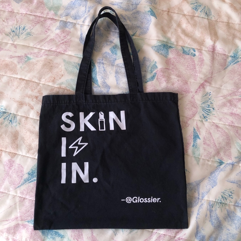 Glossier ‘Skin is in’ Black Tote